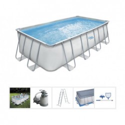 Abnehbarer Pool Polygroup P418095210E Elite Frame Summer Waves mit 548x274x132 cm. | Poolsweb