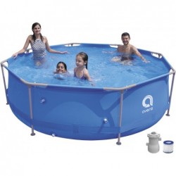 Abnehmbarer Pool mit Aufbereitungsanlage 1136 L. Jilong 17798EU Super Round Pool Set 300x76 cm.