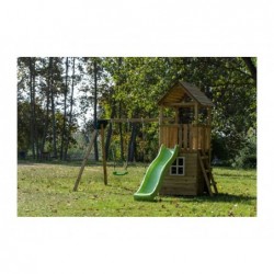 Holz Kinderspielplatz Tibidabo XL mit Haus und Doppelschaukel Masgames MA700255