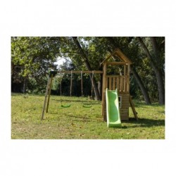 Holz Kinderspielplatz Tibidabo XL mit Haus und Doppelschaukel Masgames MA700255 | Poolsweb