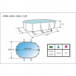 Pool Veta 640x366x120 Cm. Toi 8397 | Poolsweb