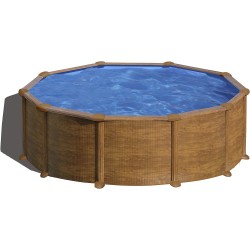 Runder Pool Holznachahmung Pac. 460 X 120 Cm Gre Kit460w