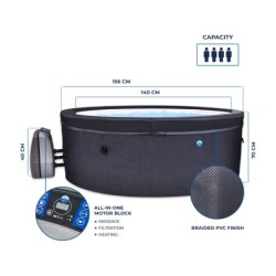 Halbstarres Spa Vita von NetSpa 73x193 cm mit Möbeln | Poolsweb