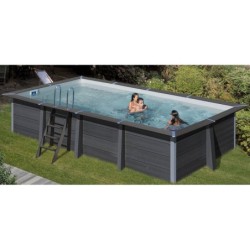 Rechteckiger Verbundholzpool 606 x 326 x 124 cm von Gre KPCOR60LN