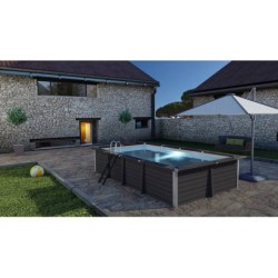 Rechteckiger Verbundholzpool 606 x 326 x 124 cm von Gre KPCOR60LN | Poolsweb