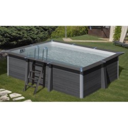 Rechteckiger Verbundholzpool 466 x 326 x 124 cm von Gre KPCOR46N