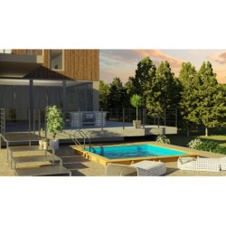 Carra 3 quadratischer Holzpool 305 x 305 x 119 cm von Gre WPCARR3 | Poolsweb