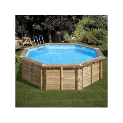 Vasto Achteckiger Holzpool 428x136 cm von Gre 790302