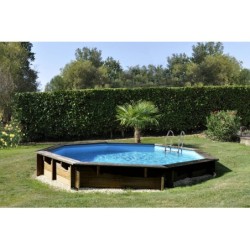 Vasto Achteckiger Holzpool 428x136 cm von Gre 790302 | Poolsweb