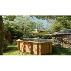 Safran 2 Ovaler Holzpool 620x395x136 cm von Gre 7900892 | Poolsweb