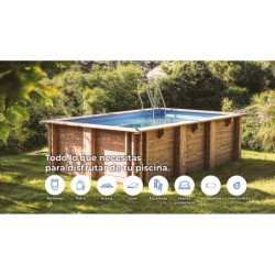 Rechteckiger Pool Papaya aus Holz 520x320x133 cm Gre WPPAPA | Poolsweb