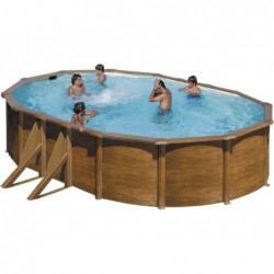 Ovaler Pool Holznachahmung Pac. 500x300x120 Cm Gre Kit500w