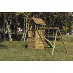 Kinderspielplatz Mit Haus Und Doppel Schaukel Canigo Masgames Ma700205